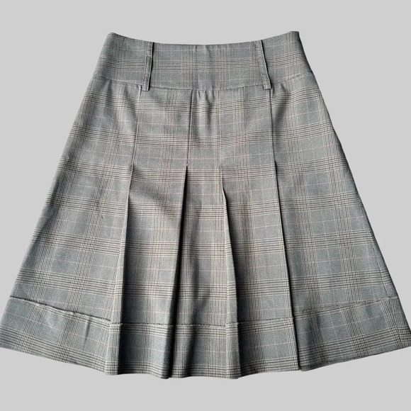Sandra Angelozzi Pleated Academia Plaid  Skirt - Picture 1 of 9